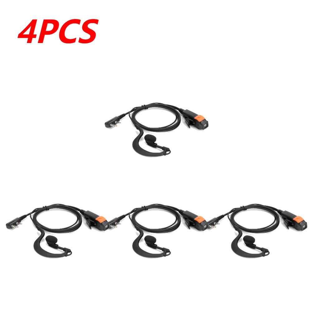 PU Проводная гарнитура для рации, наушники K-Plug, гарнитура-вкладыш, двойная PTT, G-тип с микрофоном для Kenwood Baofeng 888S TYT