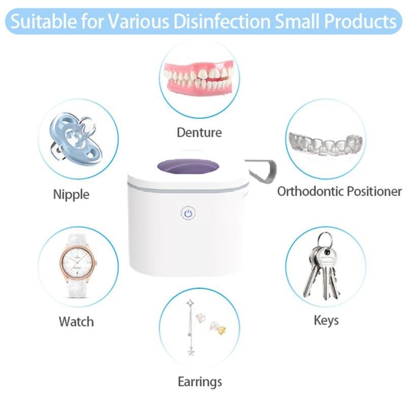 Portable Pacifier Sterilizer Case UVC Light Cleaning Box Convenient USB C Rechargeable for Denture Straw Nipple
