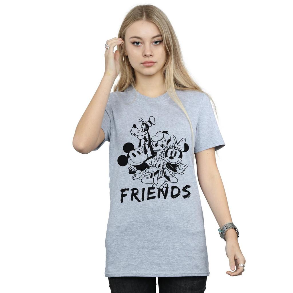 Disney Womens/Ladies Mickey Mouse And Friends Cotton Boyfriend T-Shirt