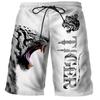 Fashion Men Print Tiger Graphic Beach Drawstring Shorts Summer Hawaii Beach Shorts Cool Men's Swimsuit Gym Surf Swim Trunks