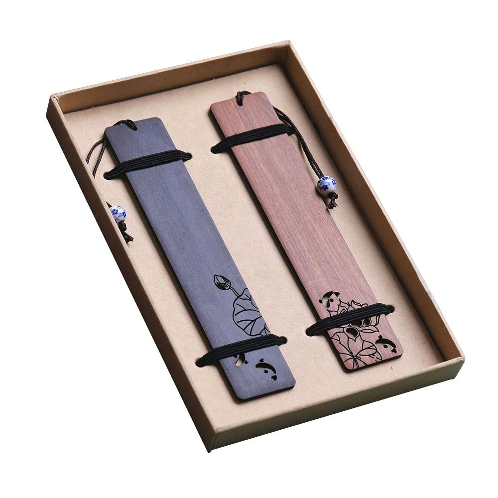 Деревянная винтажная закладка канцелярские товары в китайском стиле зажим для книги пруд с лотосами лунный свет ретро маркер страницы книги для любителей чтения