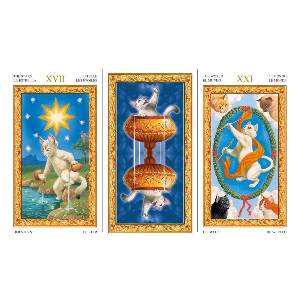 Kancharo Tarot Cards 78 Pieces Tarot Fortune Telling of White Japanese Tarot Cards Basic Instructions Pouch Included [Tarot Cats] & (Genuine Product)