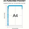 11 Holes Binder Cash Envelopes Transparent Files Envelope Bags Binder Punched Pockets  Receipt