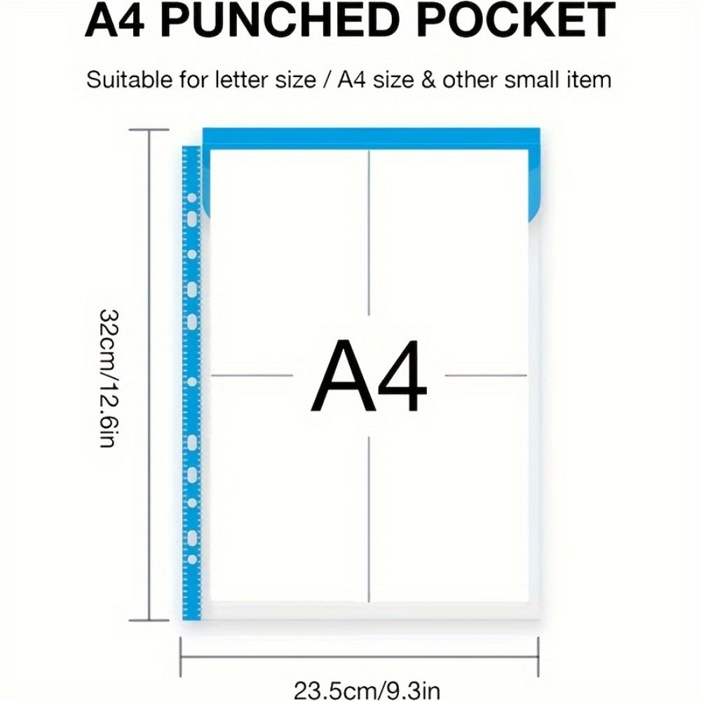 11 Holes Binder Cash Envelopes Transparent Files Envelope Bags Binder Punched Pockets  Receipt