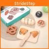 Funny Simulation Wooden Velcro Bread Cutting Game Children Toy Set For Gift Kid