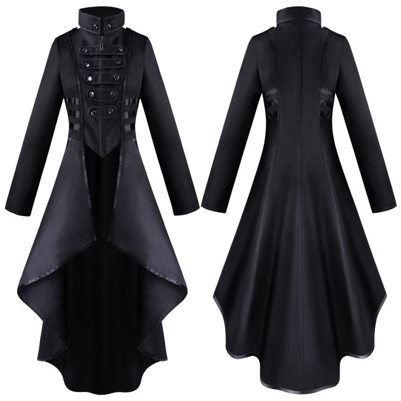 Women's Irregular Hem Lapel Tuxedo Vintage Long Top