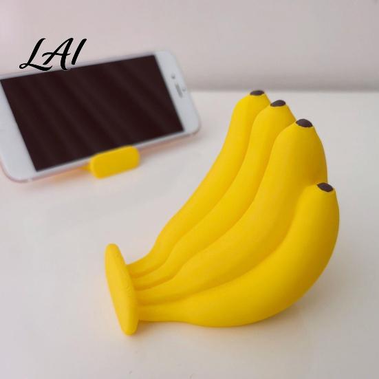 Innovative Birthday Gift for Coworkers Cute Fun Desktop Stand Banana Phone Holder 3D Printed Sturdy Mobile Device Display Holder Creative