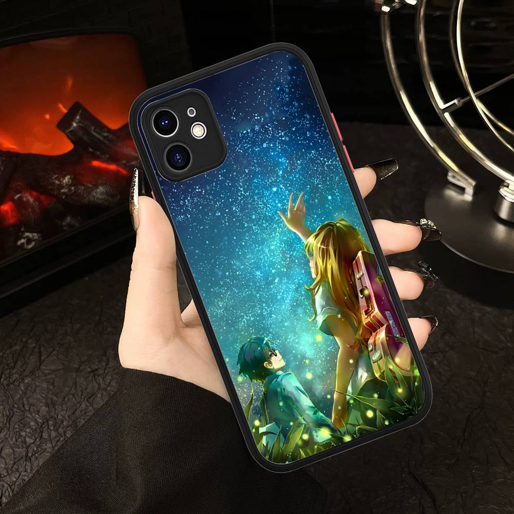 Your Lie In April For IPhone 16 15 14 Plus 13 12 11 Pro Max X XS MAX Translucent Matte Shockproof Cover