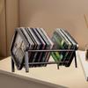Black Vinyl Record Storage Rack Large Capacity Single Tier Record Holder Desktop Bookshelf Office