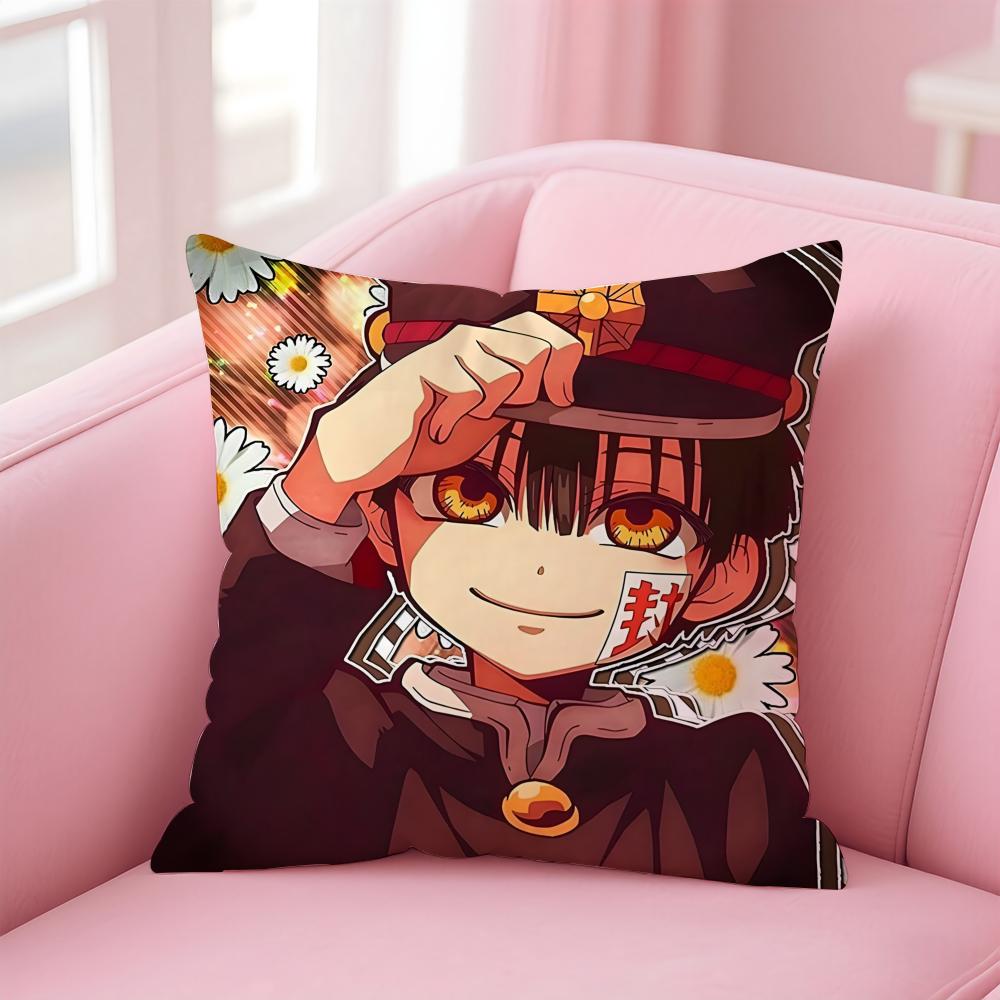 anime fantasy JJibaku SShounen HHanako Cushion Cover Pillow Case Soft Friendly Fabric Concealed Zipper