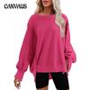 Women's Autumn and Winter Oversized Round Neck Sweatshirt Side Split Long Sleeve Plus Size Sweatshirt