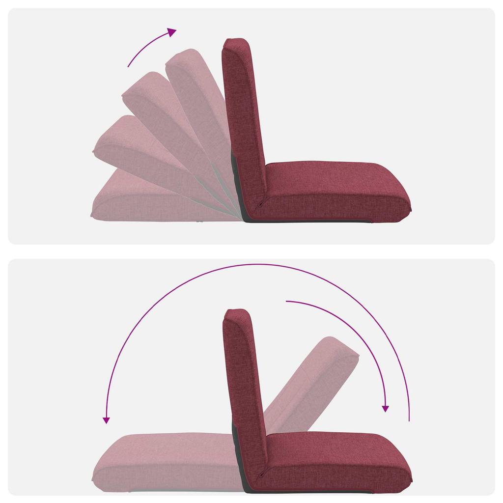 Adjustable Footstool Burgundy Fabric
