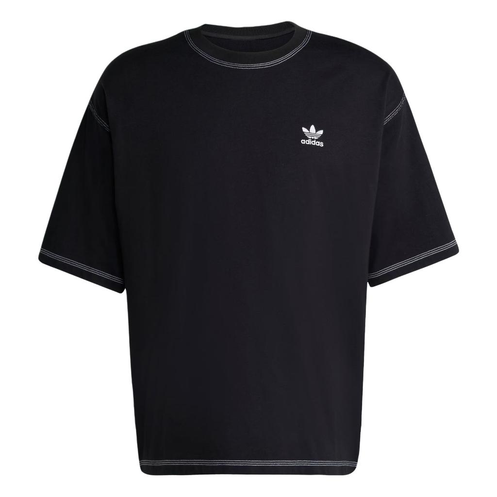 adidas Оригинальные основные удобные повседневные футболки с круглым вырезом и коротким рукавом для мужчин, черные JW0971
