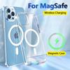 Магнитные чехлы для телефонов iPhone 14 13 12 11 Pro Max Mini для Magsafe, чехол с беспроводной зарядкой для iPhone 8 7 Plus XS XR X SE, чехол