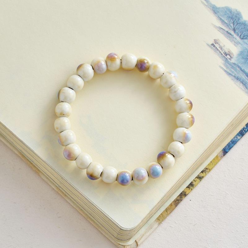 10 мм керамические украшения конфетного цвета полный браслет из бусин эластичный браслет в старинном стиле