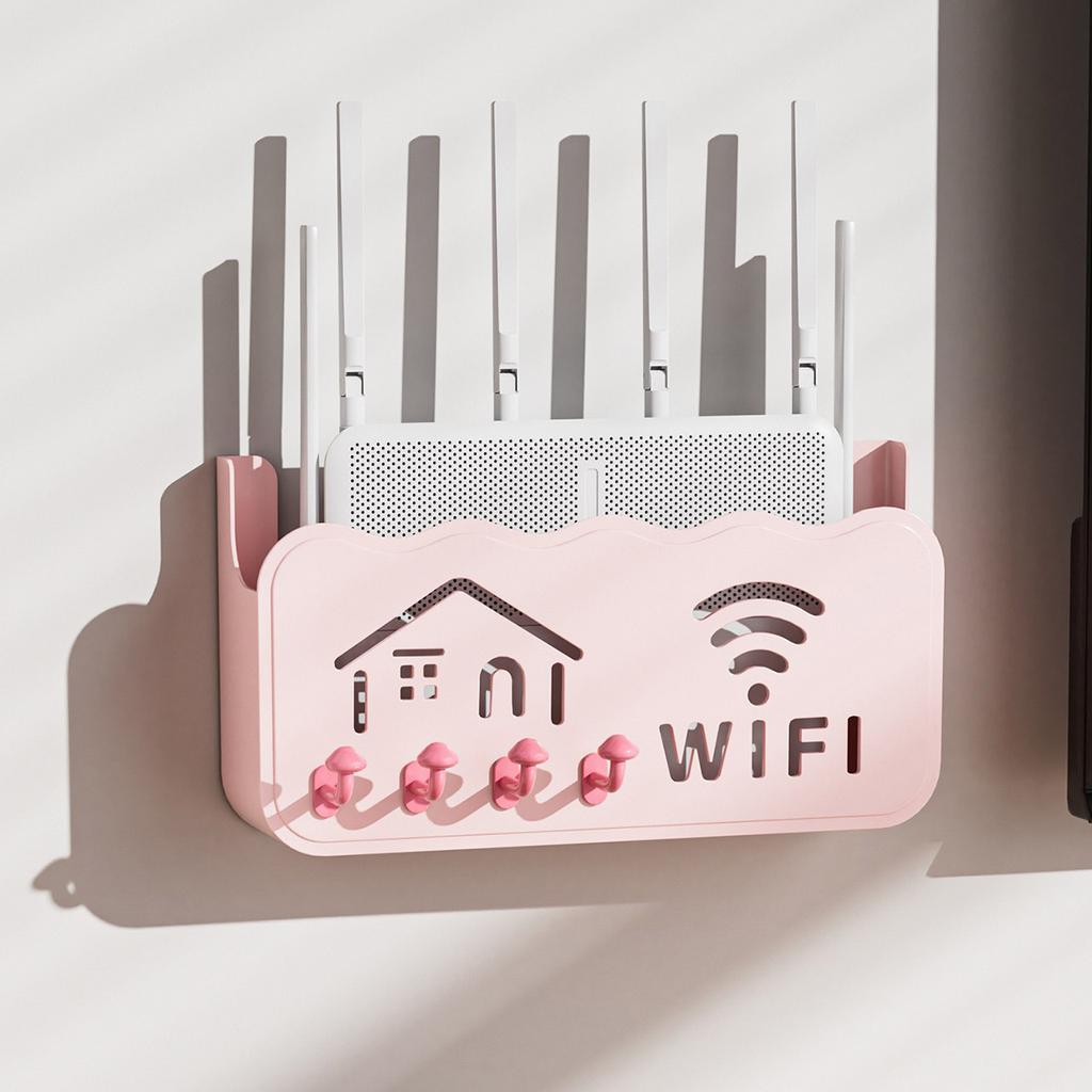 Настенный ящик для хранения роутера с крючком Устойчивая полка для Wi-Fi роутера Беспроводной WIFI Кронштейн для ТВ-приставки Держатель-органайзер для удлинителя