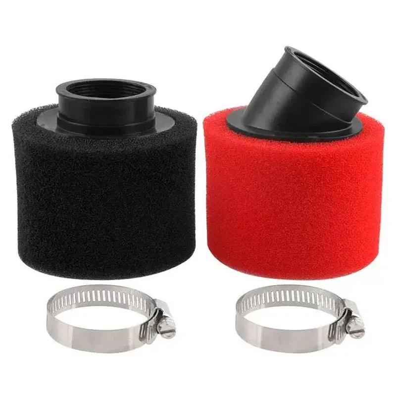 35/38/40/42/45/48/50mm Air Filter Black/Red Double Sponge Filter Cleaner Off Road Motorcycle ATV Beach Dirt Pit Bike Accessories