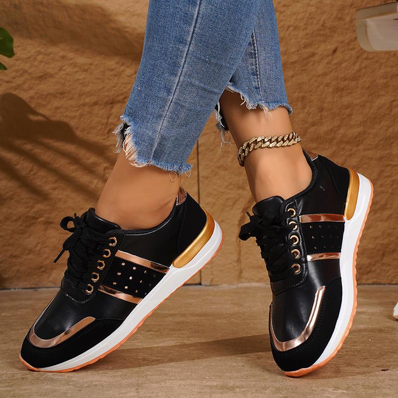 Fashion Fashion White Platform Sneakers for Women 2025 Spring Lightweight Lace Up Sports Shoes Woman Non Slip Pu Leather Casual Sneakers