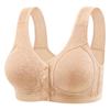Middle Aged and Elderly Front Button Plus Size Bra Vest Style Bra for Women Without Steel Rims, Large Chest, Anti Sagging Bra for Mothers