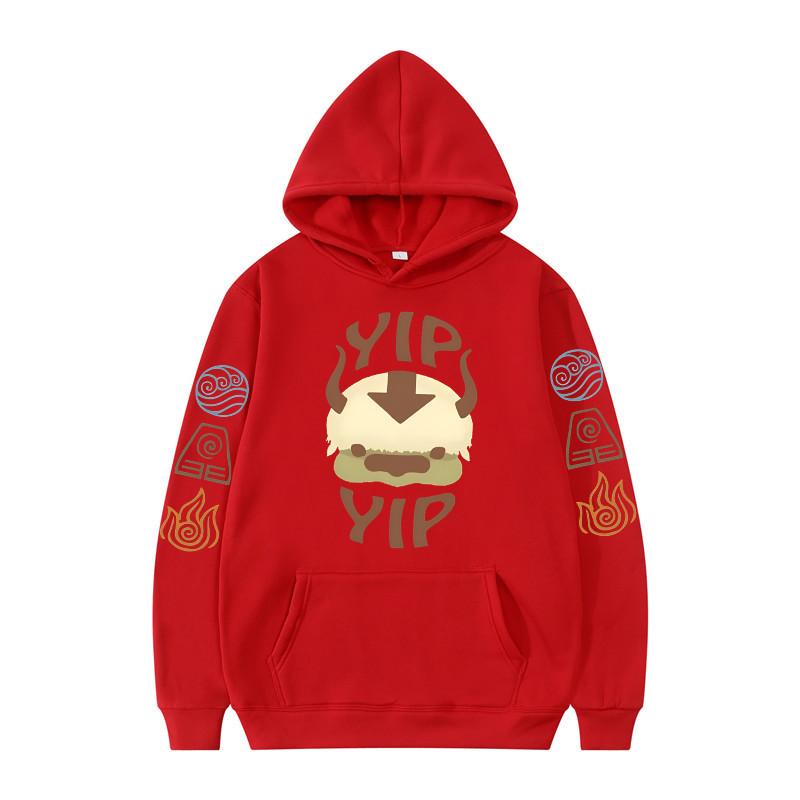 Толстовка с капюшоном «Аватар: Легенда об Аанге» для мужчин и женщин, пара Аппа Иип Буквы Печатный Матовый Аниме Спортивный Топ