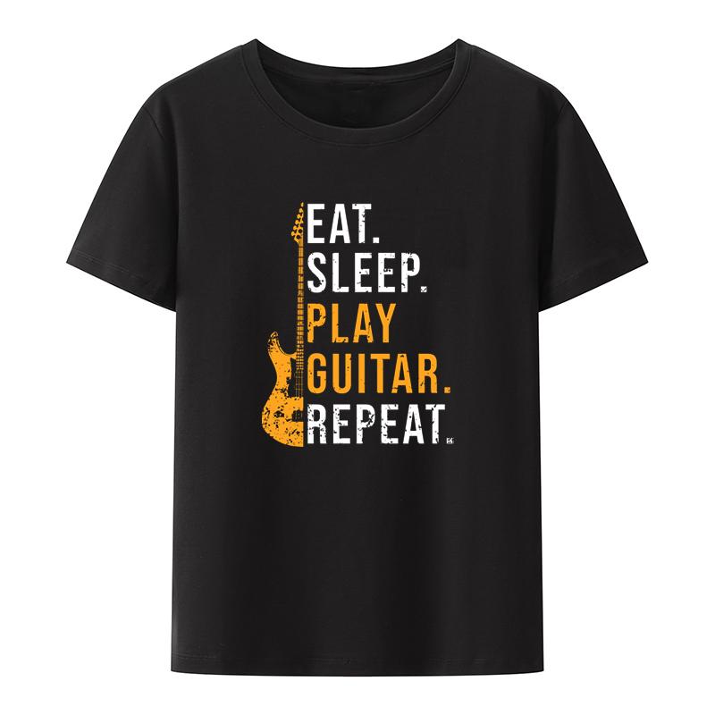 Guitar Gift For Guitarist Graphic Print Short Sleeve Funny Tee Creative Street Fashion Humor Shortsleev Loose Comfortable Tops