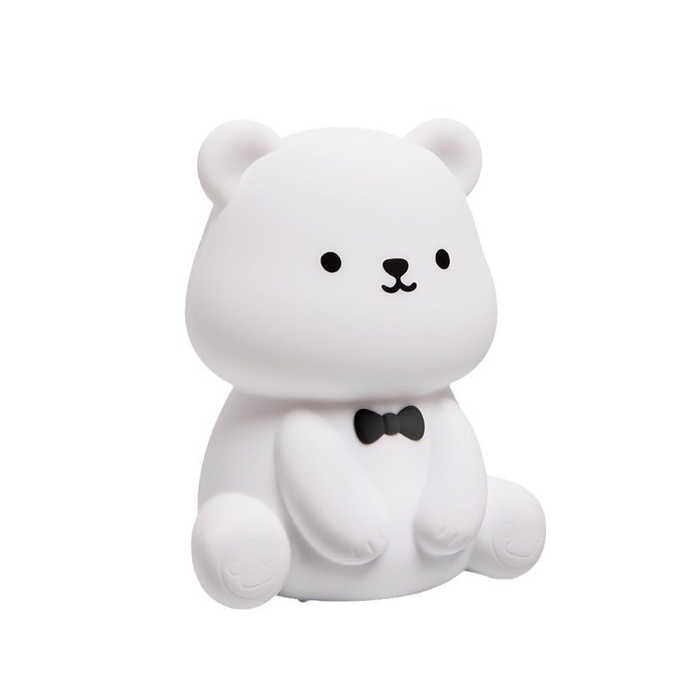 Милый Ночник Диммируемый Светодиодный USB Сенсорный Портативный Прикроватный Силиконовый Теплый для Кормления Грудью Непрямое Освещение Светильник Медведь, Свет, Таймер, Зарядка, Управление, Лампа,