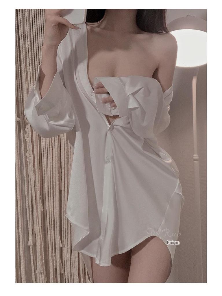 Sexy Solid Color Loose Fit Pajama Set - Plus Size Comfortable Homewear