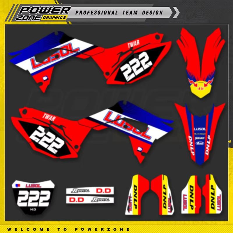 PowerZone Индивидуальные командные графические наборы Для HONDA 2018 2019-2021 CRF250R 2017 2018 2018 2020 CRF450R Фон Наклейки Комплект  012