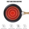 3-piece non-stick frying pan set 8 10.2 12 inch stainless steel cookware with ergonomic wooden handle for induction gas infrared cookers