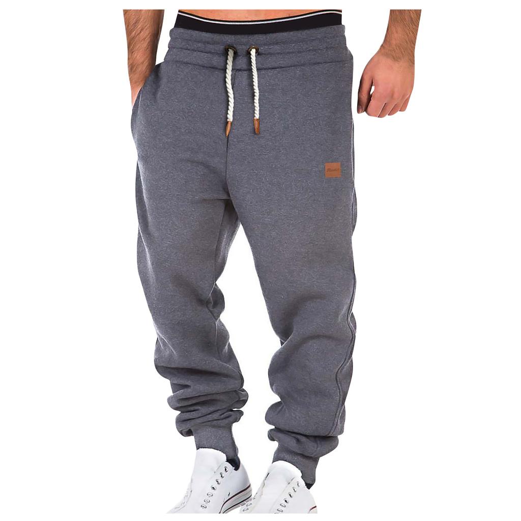 Fashion Men's Sport Color Bandage Casual Loose Sweatpants Drawstring Pant