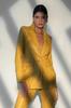 Leather Party Wear Stylish Blazer Yellow Button Genuine Women's Real Lambskin