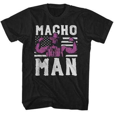 Macho Man - Американский Герой - Короткий Рукав - Взрослый - Футболка