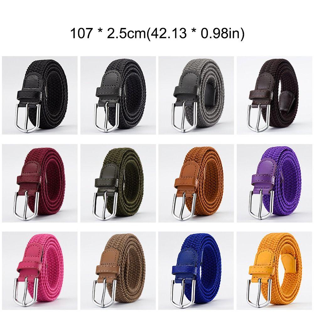 Эластичный ремень без отверстий Универсальный плетеный пояс Эластичный холщовый плетеный ремень для женщин и мужчин