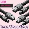 Нейлоновый кабель для передачи данных, Быстрая зарядка, USB A на Type C, Зарядный кабель для телефона Huawei Samsung Android, Зарядное устройство TypeC, 1 м, 2 м, 3 м