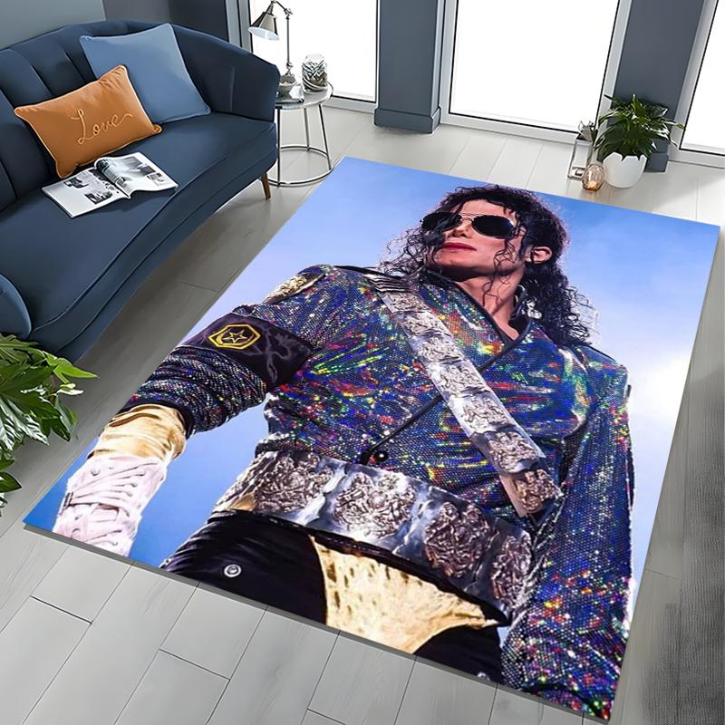 Fashion MJ Michael Jackson King of Pop Carpet Rug for Home Living Room Bedroom Sofa Doormat Decor,Large Kids Non-slip Floor Mat