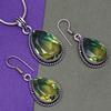Green Tourmalinne Gemstone Mother's Day Jewelry Pendant Earring Set
