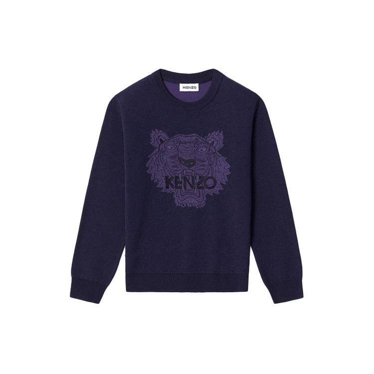 (WMNS) KENZO Весна-Лето 2021 Худи с длинным рукавом и вышивкой тигра Темно-синий Женское FB52PU5843XA-76