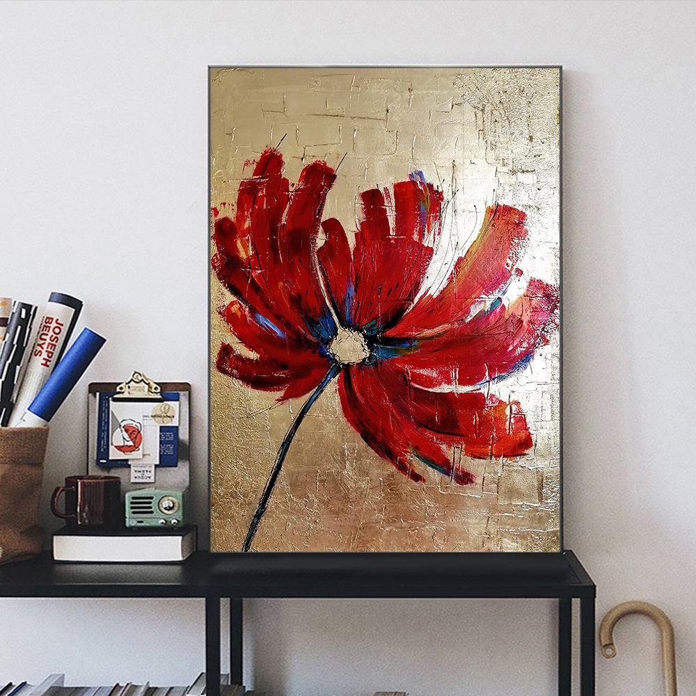 Картина маслом цветка мака, картина маслом, плакаты и гравюры, украшение домашней гостиной без рамки