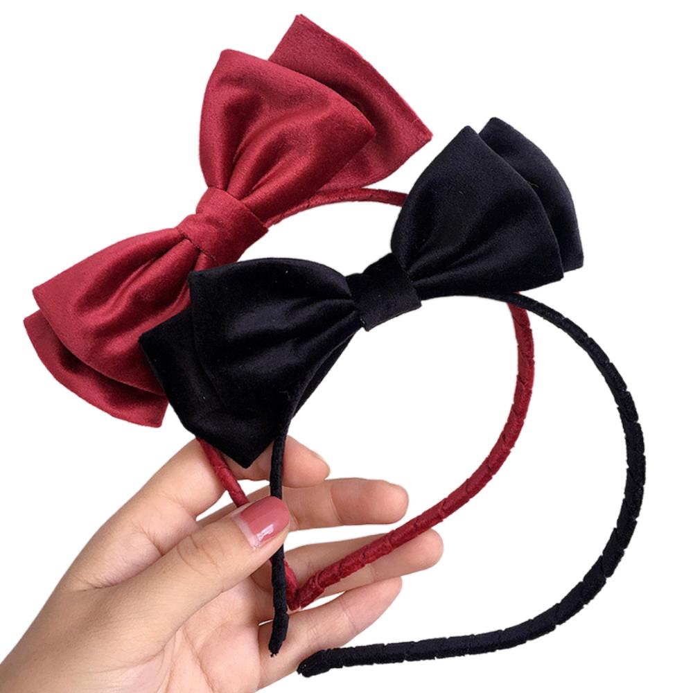 Для девочек Нескользящая Милое украшение Детская повязка для волос Бархатный бант Повязка для волос Принцесса Ободок для волос