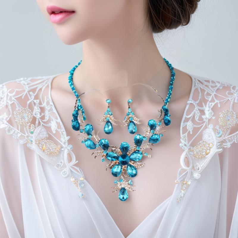 Преувеличенное ожерелье-подвеска из рубинового агата для свадебного наряда