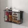 Cabinet Door Organizer Adhesive Storage Rack Inside Cabinet Kitchen Wall Mounted Pantry Caddy Hanging Storage Basket for Fridge Bathroom Organization