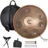 Rxakudedo Handpan Drum, 22-inch, 440Hz, Professional Grade, Gold Finish, Includes Dedicated Hard Case & Storage Bag, Relaxing Instrument, Ideal for Me