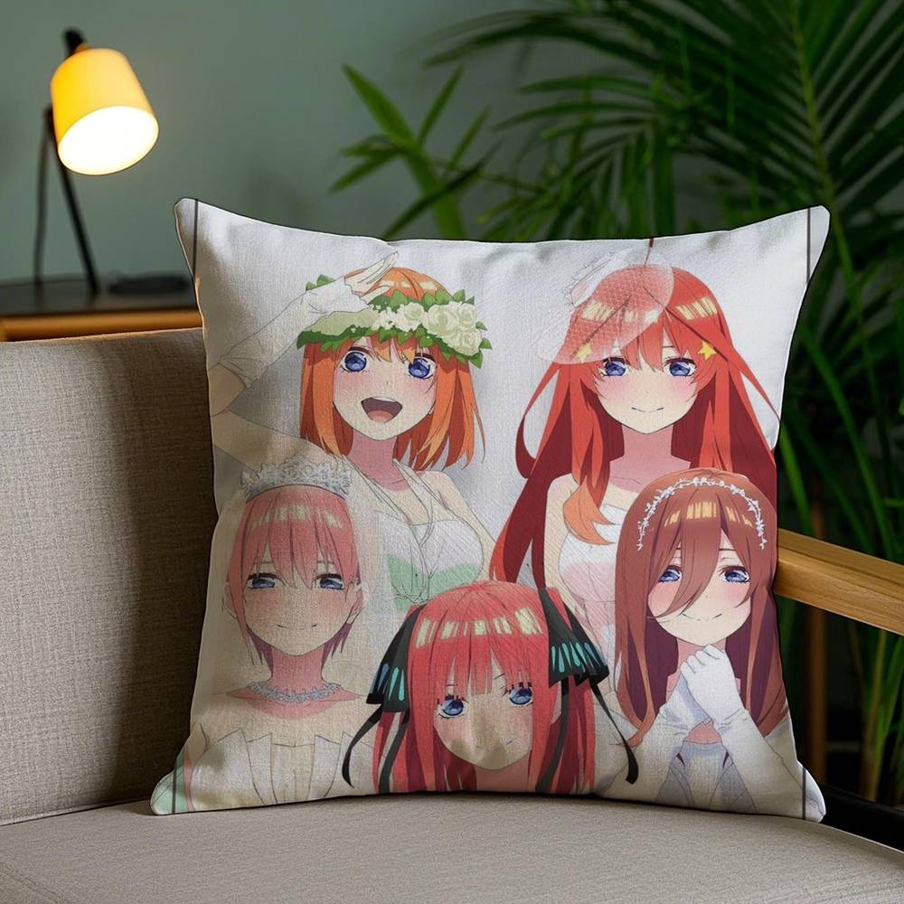 Наволочка The Q-Quintessential Quintuplets Диванная Короткий Плюш Двусторонняя HD Печать Комната Домашний Офис Подарок Чехол на Подушку