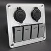 luxury metal switch LED Dual USB Rocker Switch Panel Toggle Switch Waterproof For Car Truck Marine Boat Speedboat Accessories