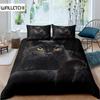 Cat Duvet Cover Set Pet Cats Pattern Twin Bedding Set Cute Kitten for Boys Polyester Mysterious Black Cat King Size Quilt Cover
