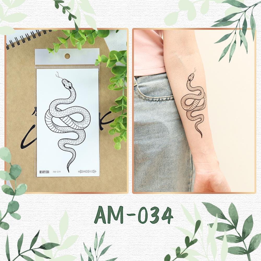 «Модные водонепроницаемые наклейки-татуировки в виде змеи и цветка для мужчин и женщин — крутой, модный дизайн для руки»