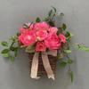 Rose Flowers Door Hangers Baskets Wreath Spring Wreath for Front Door Welcome Sign Spring Front Door Decorations