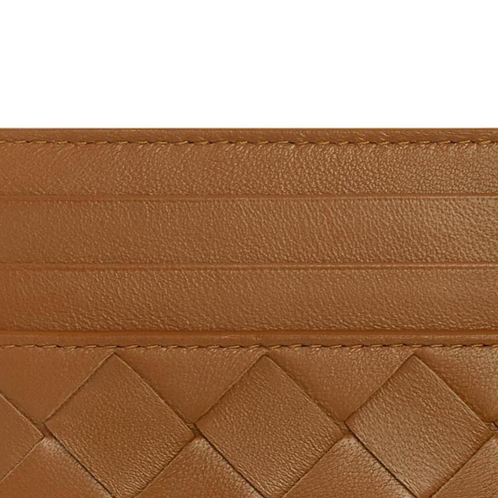 Bottega Veneta Intrecciato Woven Lambskin Wallet Card Holder Women Wallets Brown 742325VCPP32650