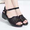 Summer Women's Sandals New Fashionable Mid Heel Thick Bottom Anti Slip Slope Heel Women's Sandals Large Size