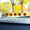 5/8/10Pcs Sunflower Decoration Car Ornament Realistic Looking Mini Size Easy To Install Spring-loaded